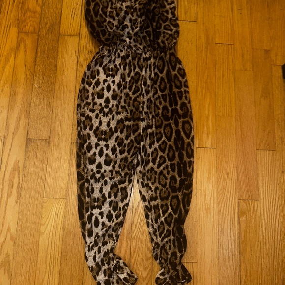 Pants - Leopard Print Jumpsuit